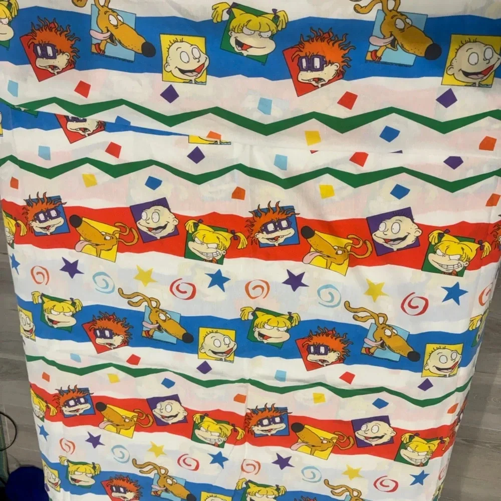 Vintage Rugrats twin bedding fitted and flat sheets y2k